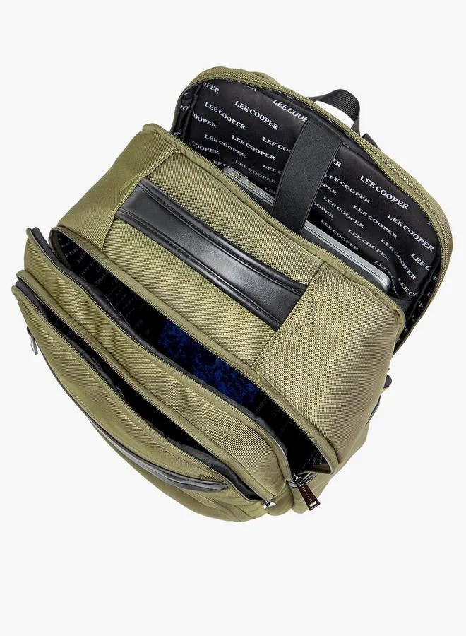 Lee Cooper KHAKI Textured Backpack With Adjustable Shoulder Straps for Men | Best Price UAE